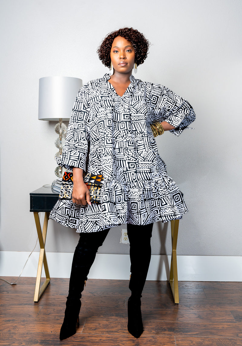 Black and White Tunic Dress
