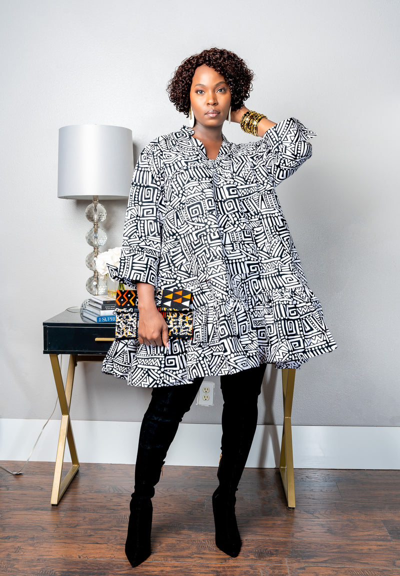 Black and White Tunic Dress